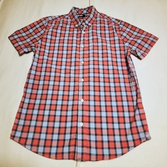 Aeropostale Plaid Button Down Shirt Red Blue Small - Picture 8 of 10